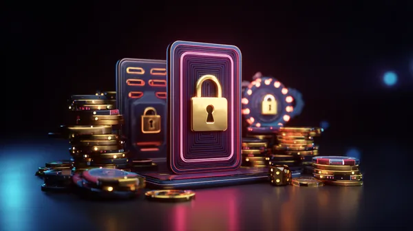 A person using their device against a moody casino-themed background, illustrating the smooth re-entry process at BA99.